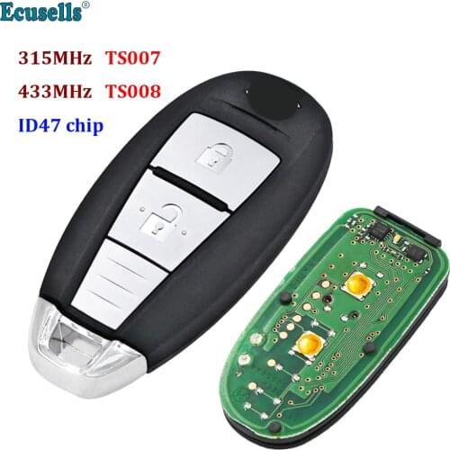OEM 2 Buttons 315Mhz 433MHZ 47 Chip Smart Card Keyless Entry Remote Key Fob for SUZUKI Vitara SX4 SWIFT S-Cross TS007 TS008