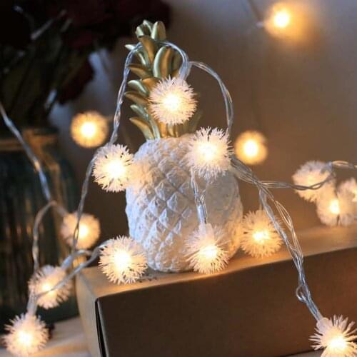 2021 Special Christmas Decorations Garland Holiday Lights Hairy Ball Dandelion LED Fairy String Light For Home Indoor Lighting