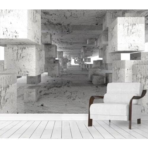 WDBH 3d photo wallpaper custom mural Concrete wall extended space corridor home decor living room wallpaper for walls 3 d