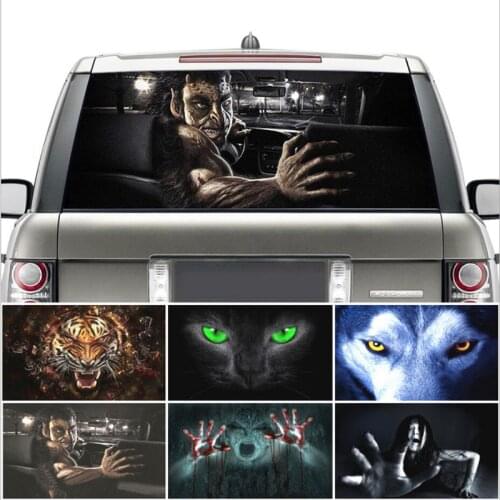 3D car rear windshield sticker waterproof single-sided 130*70cm scary rear window sticker funny devil devil sticker