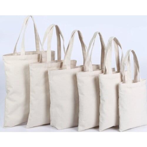 5PCS Canvas Bag Cotton Canvas Tote Bag Reusable Shopping Bags Grocery Tote Bags Cotton Cloth Handbags Women Custom Logo Print
