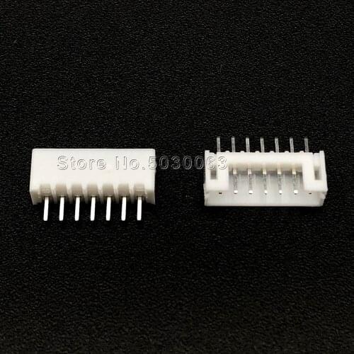 80pcs/lot PH2.0mm straight pin Header 7P 7pin PH-7A PH-A wire Connector PH2.0 pitch spacing 180 angle PCB Car male Connectors