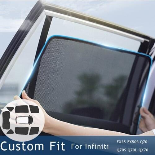 Car Sunshade Mesh Sun shade Side Windows Sun Car curtain Visor Anti-UV For Infiniti FX35 FX50S Q70 Q70S Q70L QX70