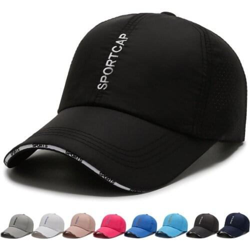 Unisex Summer Mesh Quick Drying Solid Color Baseball Cap Women Sports Snapback Peaked Cap Adjustable Breathable Sun Hat for Men