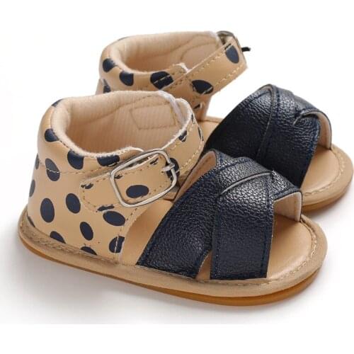 Baby Boys Girls Lepord Shoes Summer Sandals Anti-Slip Open Toe Infant Flat Shoes With Criss Cross Strap Shoes 0-12 Months