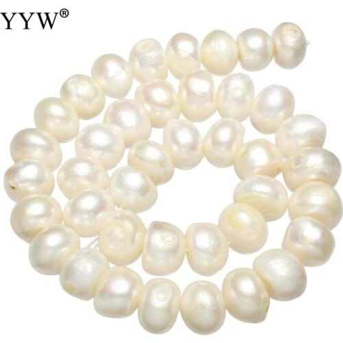 Grade AAA Potato Freshwater Pearl Beads 13-14mm Cultured Natural Pearl White Big Beads For Necklace Making Fashion Jewelry