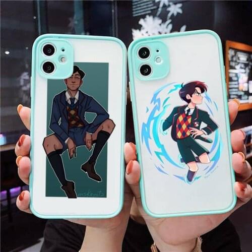 The Umbrella Academy Cartoons five Phone Case For iPhone 12 11 Mini Pro XR XS Max 7 8 Plus X Matte transparent blue Back Cover