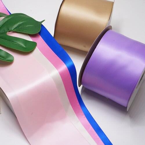 Topribbon 100% Polyester Double Side 100MM Satin Ribbon 4 Inch Width Double Face High Quality Bows Making