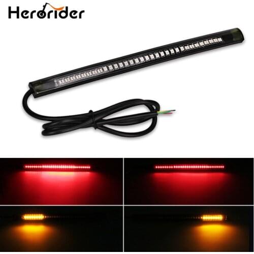 Herorider Flexible Brake Tail Stop Light Led Strip Motorcycle Led Tail Light Turn Signal Brake License Plate Strip Flexible