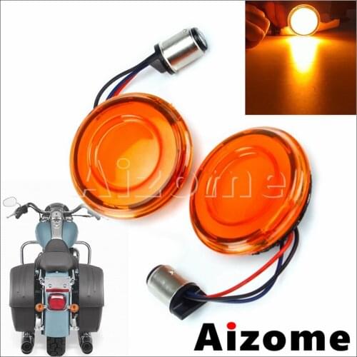 12V Motorcycle Running Lights 1157 Bullet Brake LED Turn Signals 2 inch Inserts Light for Harley Sportster Dyna Softail Touring