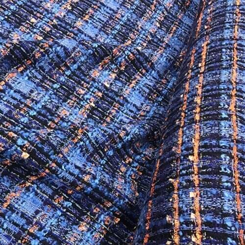 Customized Small Fragrant Wind Style Wool Fabric Autumn Winter New High-end Custom Gold and Silver Icelandic Suit Jacket Cloth