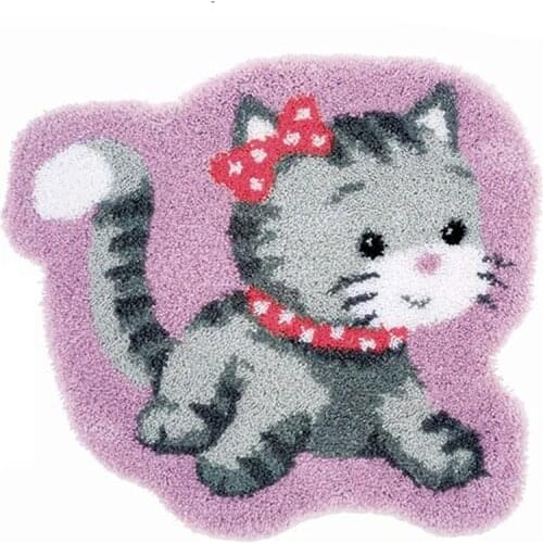 Latch hook rug DIY carpet embroidery latch hook rug kits for adults Cats with Pre-Printed Pattern Home decoration needlework