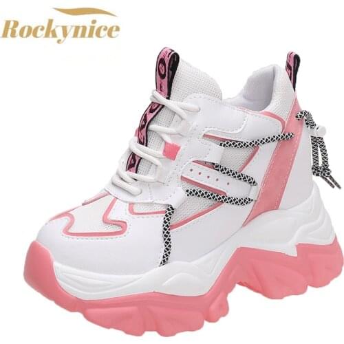 Autumn Chunky Sneakers Women Shoes Fashion Breathable Female Sport Shoes Casual 10CM Platform Sneakers Woman Zapatillas De Mujer