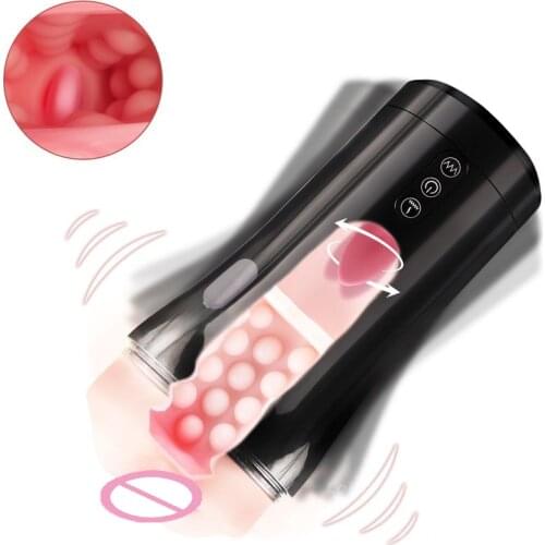 Tongue Licking Adult Masturbation Cup Blowjob 3D Vagina Silicone Real Bump Pussy Stimulate Male Glans Vibratior Sex Toys For Men