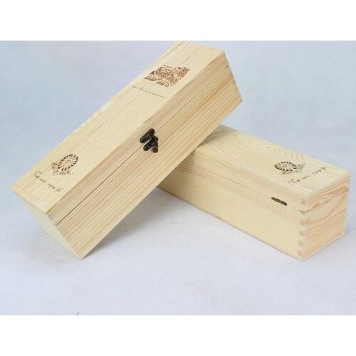 Logo Custom Single Clamshell Wooden Wine Box Creative Clapboard Wine Packaging Wooden Box Simple Wine And Beverage Gift Box