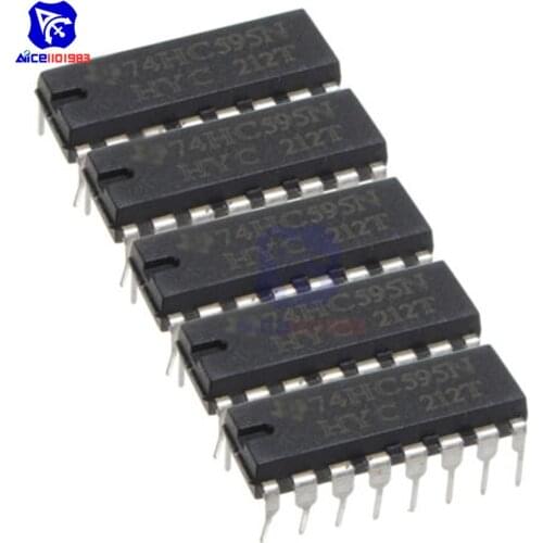 Diymore 5PCS/Lot IC Chips SN74HC595N 74HC595 74HC595N HC595 DIP-16 8 Bit Shift Register Original Integrated Circuits