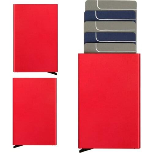 Tek Mechanismed Rfid Enabled Smart Card Wallet Wallet Credit card holder thin Anti-theft id credit card holder