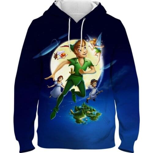 Cartoon Hoodies Peter Pan 3D Print Hooded Sweatshirt Men Women Hip Hop Streetwear Pullover Sport Casual Boy Girl Kids Hoodie
