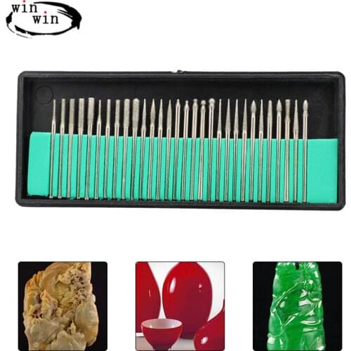 30pcs Nail Drill Bits Set Pedicure Bits for Manicure Machine Power Tools Accessories 2.35mm rod Polishing Grinding Head