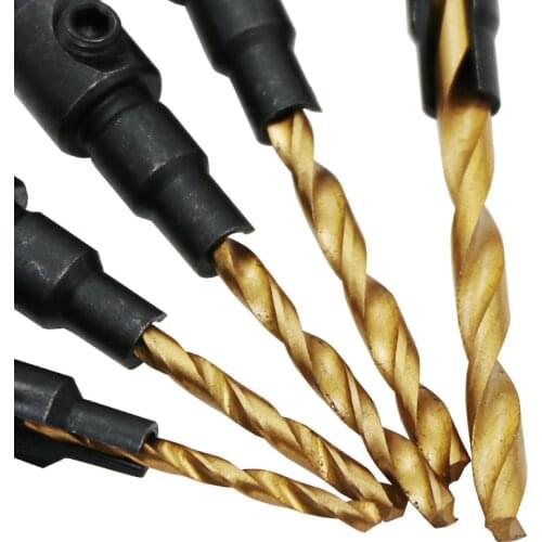 5pcs Countersink Drill Woodworking Drill Bit Set Drilling Pilot Holes For Screw Sizes #5 #6 #8 #10 #12