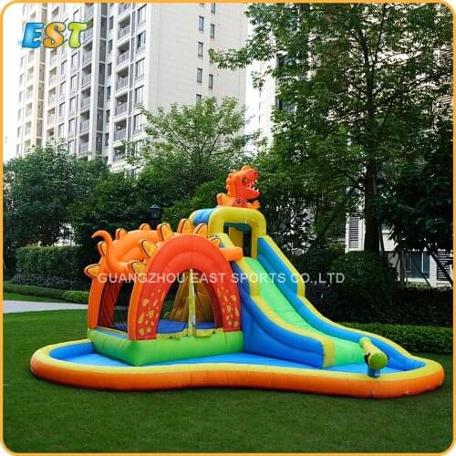 Large Inflatable Bouncer Trampoline With Slide Outdoors Home Use Oxford Christmas Gift Air Blower
