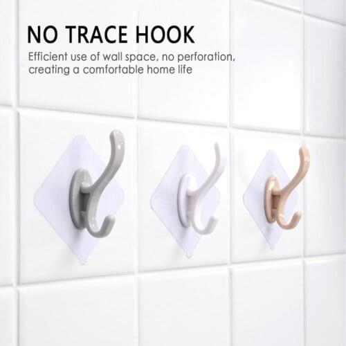 1Pcs Transparent Punch-Free Household Simple And Seamless Stickers Strong Adhesive Wall-Mounted Hook Bathroom Storage Hooks