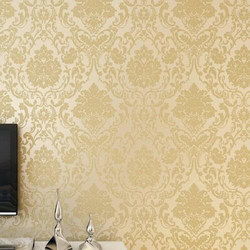 Non-woven Embossed Bedroom Wallpaper European Style Damask Wallpaper Wall Covering For Living Room Home Decoration Wall Paper 3D