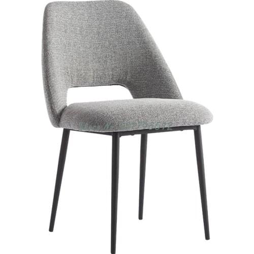 Nordic dining chair home modern minimalist soft package economical backrest stool iron light luxury dining chair makeup chair