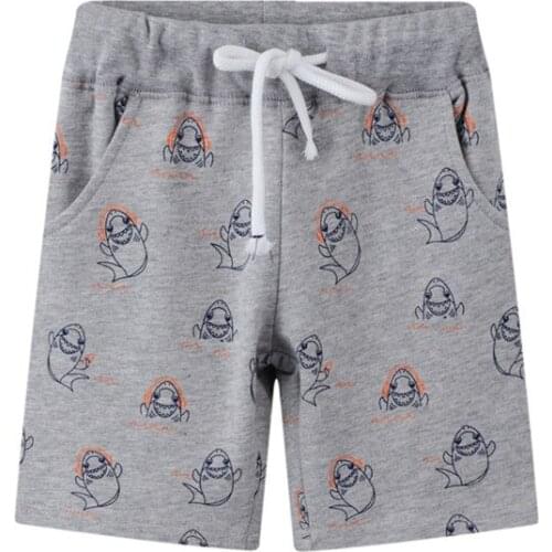 Jumping Meters New Arrival Sharks Print Summer Boys Shorts Drawstring Pockets Kids Fashion Clothes Trousers Short Chidlren