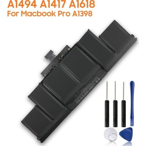 Original Replacement Battery A1494 A1417 A1618 For Macbook A1398 MC975 MC976 MacPro Authentic Laptop Battery 8440mAh