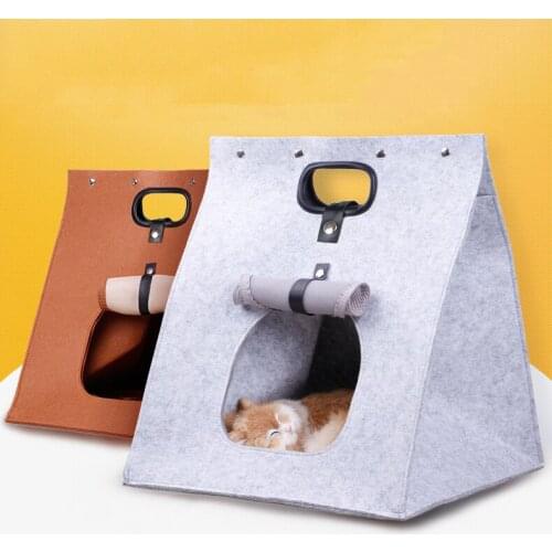 Lanke Portable Pet Cat Bed,Super Soft Cat Bed House Kennel Carrier Bag Outdoors for Pet Warm Sleeping,Puppy Cushion Pet Supplies