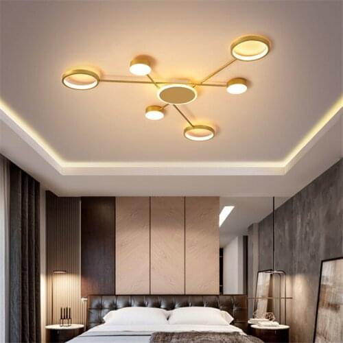 Post-modern Luxurious Gold/Black Plated Metal Acrylic Dimmer Ceiling Lamp Foyer Dining Room Bed Room Simple Fashion Lighting 206
