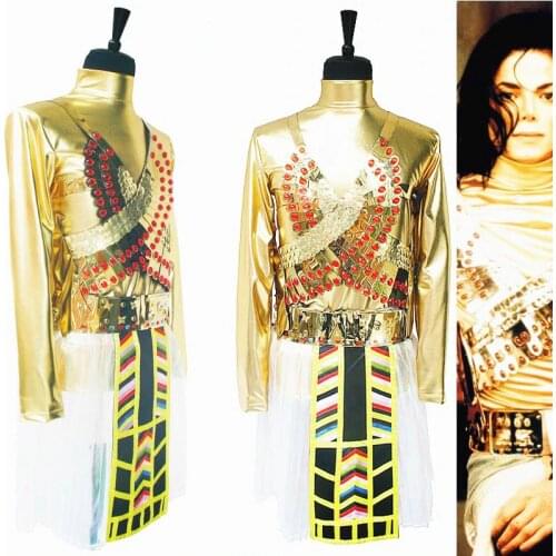 RARE Cosplay MJ Egypt Pharaoh Do You Remember The Time Set Unique Dance Outfit Wigs Costume Fancy Dress Ball