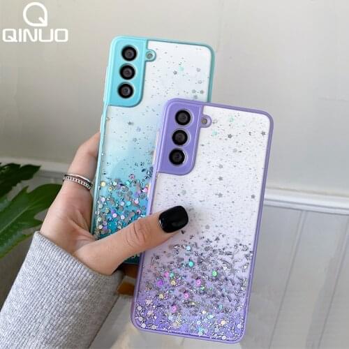 Luxury Sequins Glitter Case For Samsung Galaxy A72 A52 A32 4G A12 S20 FE S21 Plus Note 20 Ultra A51 A71 A50 A21S A30S A02S Cover