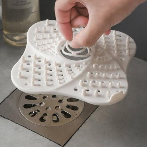 Silicone Anti-Blocking Floor Drain Mat Filter Net Anti-Hair Anti-Clog Toilet Sewer Bathroom Floor Drain Cover B99