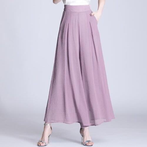 TingYiLi Women Summer Wide Leg Pants High Waist Casual Loose Boho Pants Korean Style Green Blue Pink Black Beige Palazzo Pants