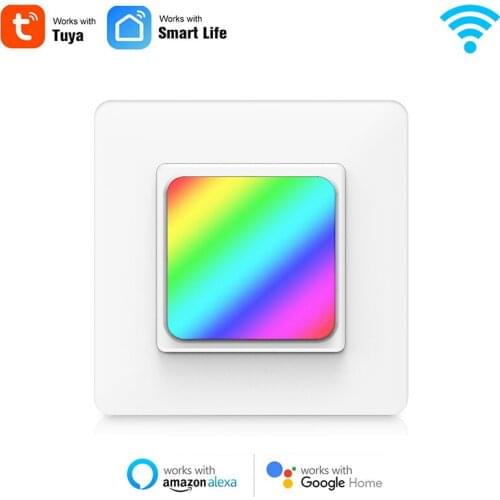 Tuya WiFi Smart Wall Switch Push Button Timer Relay Switch Voice Remote Control RGB LED Night Light Lamp TUYA Alexa Google Home