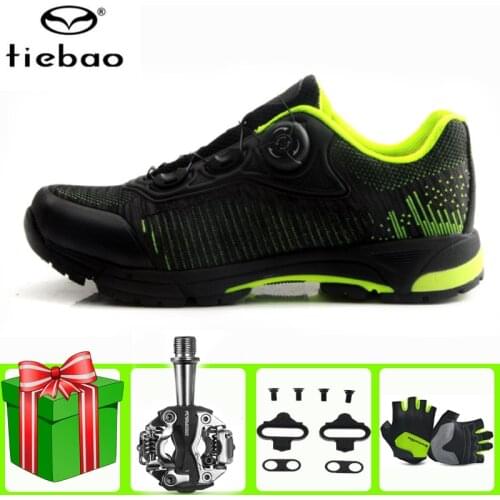 TIEBAO Leisure cycling shoes sapatilha ciclismo mtb SPD Pedals self-locking breathable Athletic bicycle riding men sneakers