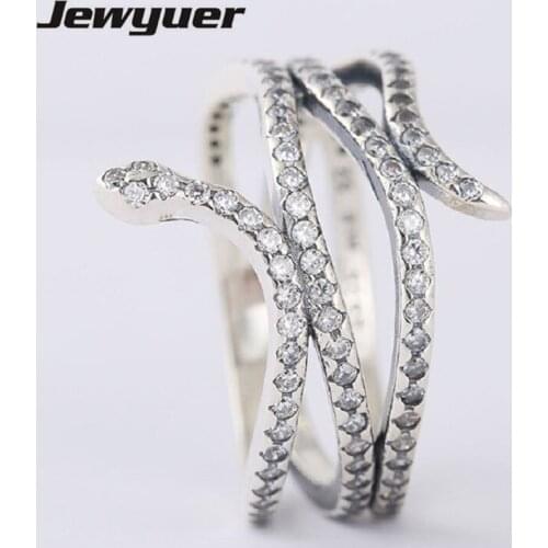Summer collection snake animal rings for women 925 sterling silver fine Jewelry Engagement wedding Ring anillos Memnon RIP037