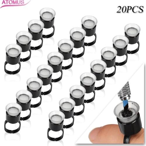 20pcs Tattoo Ink Ring Cup Tools Mcroblading Accessories Pigment Holder Permanent Makeup Disposable Tattoo Accesories Ink Holder