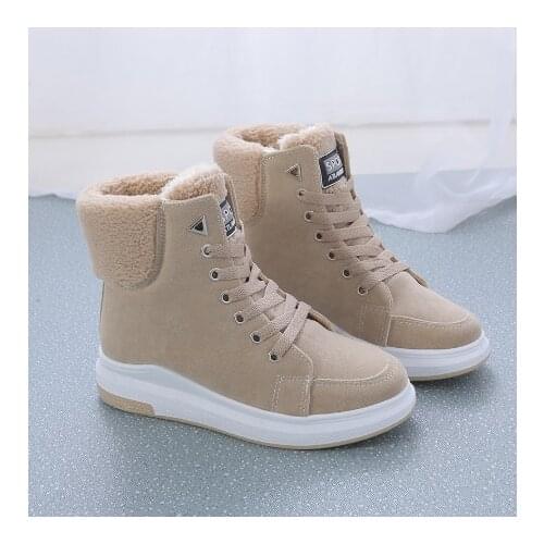 New Womens New Martin Boots Women Plus Velvet Warm Short Tube Womens Boots Korean Casual Snow Boots Students Wild Cotton Shoes