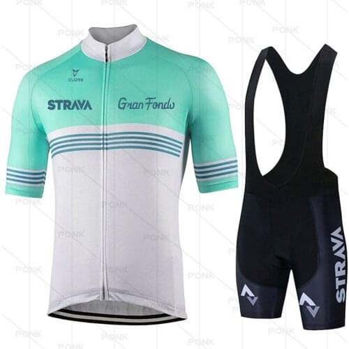 2021 Pro Team Strava Cycling Jersey 20D Bib Set Bike Clothing Ropa Ciclism Bicycle Wear Clothes Mens Short Maillot Culotte