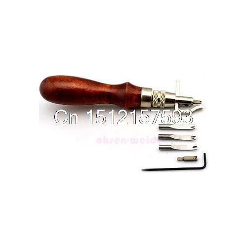 5 in1 Pro Leathercraft Adjustable Stitching Groover Crease Leather Tool set