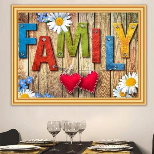 5D DIY Diamond Painting Home Sweet Cross Stitch Kit Full Diamond Embroidery Mosaic Text Picture of Rhinestones Home Decoration