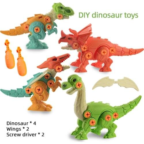 Children Toys DIY Disassembly Dinosaur Toys Cartoon Nut Screw Driver Assembly Model Set Blocks Puzzle Game Kids Toys Boys Gift