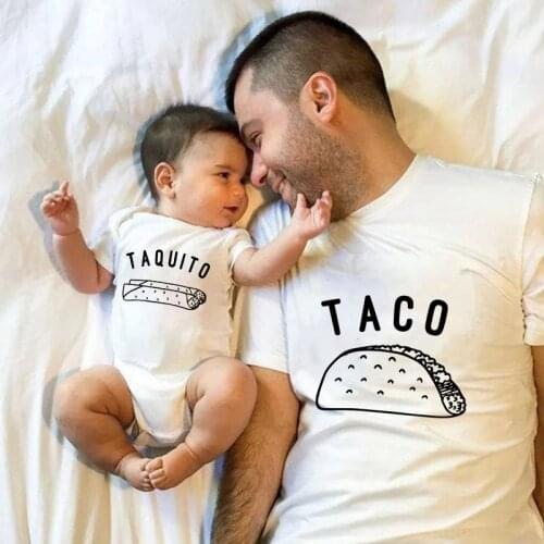 Baby Bodysuit Kids Tshirt Family Look Father Son Family Clothes Funny Daddy and Me Tshirts Taco Family Matching Clothes Tshirt