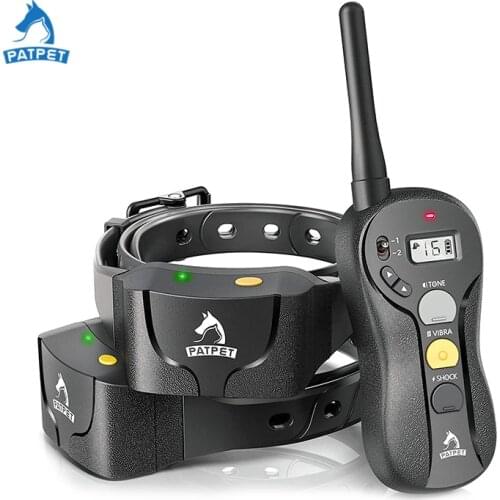 Patpet Dog Shock Training Collar Electric Anti Bark Strap for Small Large Dogs Canine Equipment Supplies Accessories 3000Ft 640