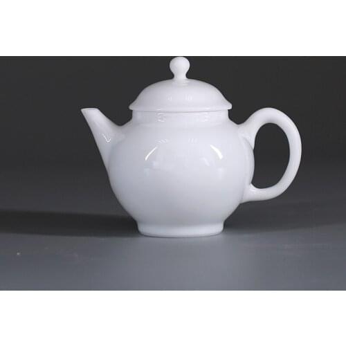 China Dehua white porcelain thin porcelain jade porcelain Kung Fu tea set ceramic teapot single pot handmade tea pot household