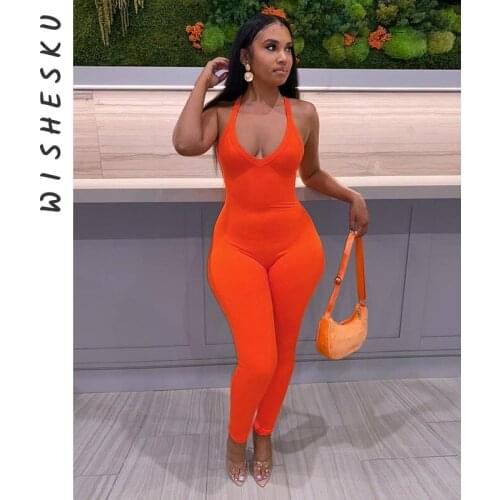 Classic Casual Jumpsuits Women Simple Biker Style Solid Knitted Skinny Cleavage Active Wear Sleeveless Casualwear Rompers