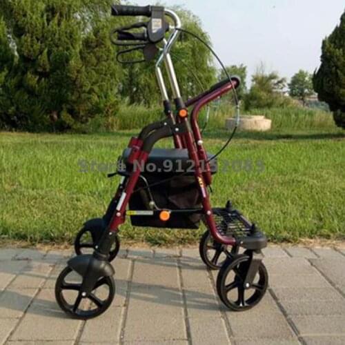 The Elderly Widened Aluminum Alloy Lightweight Trolley Can Sit On The Folding Elderly Shopping Cart To Buy Food Instead Of Walki